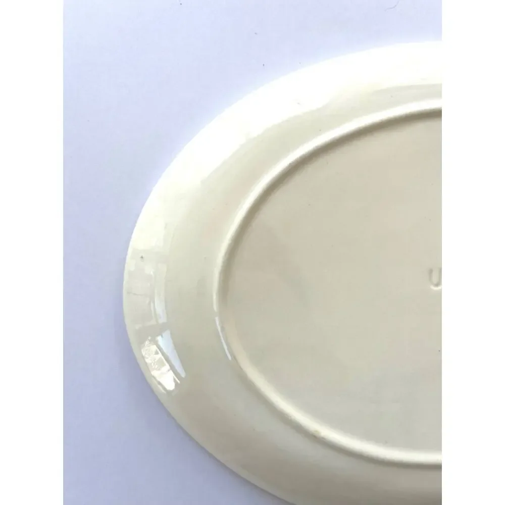 Vintage 1960s SCIO Pottery Golden Wheat Serving Platter Gold Fleur De Lis 12